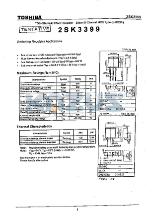 2SK3399 datasheet - SWITCHING REGULATOR APPLICATIONS