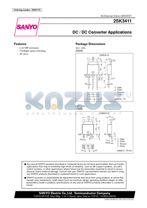 2SK3411 datasheet - DC / DC Converter Applications