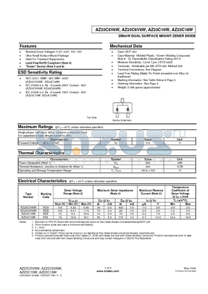 AZ23C5V6W datasheet - 200mW DUAL SURFACE MOUNT ZENER DIODE