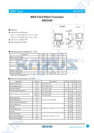 2SK3430 datasheet - MOS Field Effect Transistor