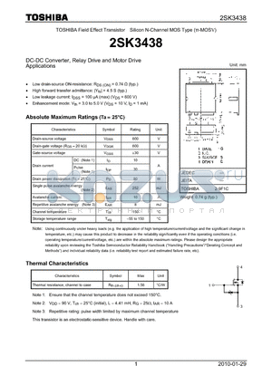 2SK3438_10 datasheet - DC-DC Converter, Relay Drive and Motor Drive