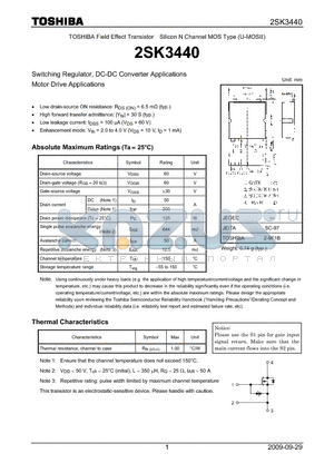 2SK3440_09 datasheet - Switching Regulator, DC-DC Converter Applications