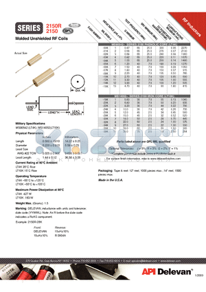 2150-00K datasheet - Molded Unshielded RF Coils