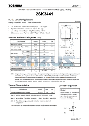 2SK3441_06 datasheet - Silicon N Channel MOS Type DC-DC Converter Applications