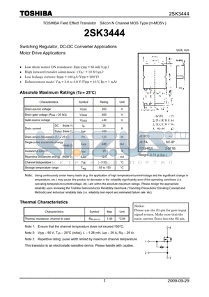 2SK3444_09 datasheet - Switching Regulator, DC-DC Converter Applications