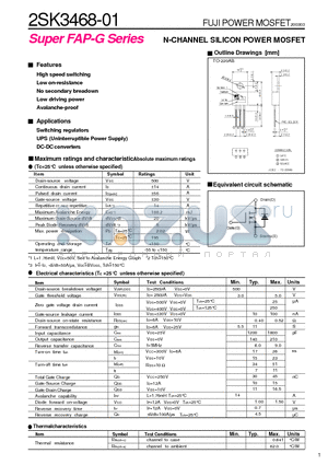 2SK3468-01 datasheet - N-CHANNEL SILICON POWER MOSFET