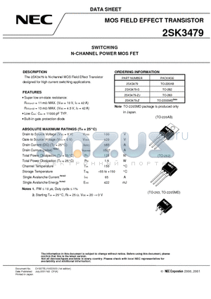 2SK3479-Z datasheet - SWITCHING N-CHANNEL POWER MOSFET