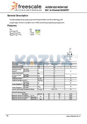 AOI4102 datasheet - 30V N-Channel MOSFET