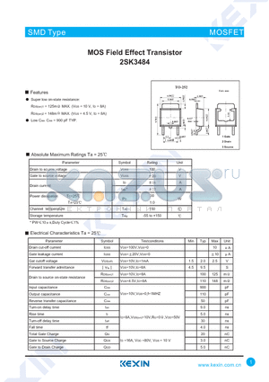 2SK3484 datasheet - MOS Field Effect Transistor