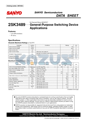 2SK3489 datasheet - General-Purpose Switching Device Applications