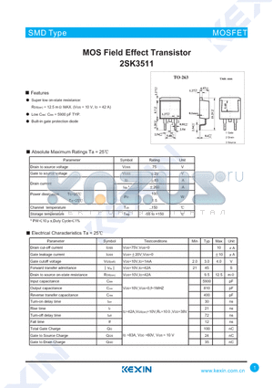 2SK3511 datasheet - MOS Field Effect Transistor