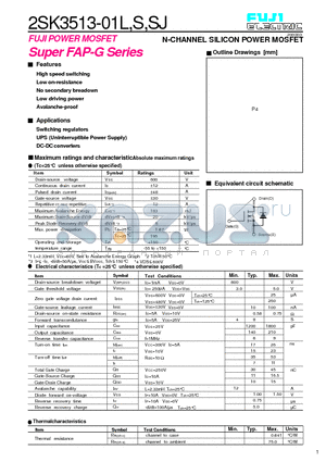 2SK3513-01L datasheet - N-CHANNEL SILICON POWER MOSFET