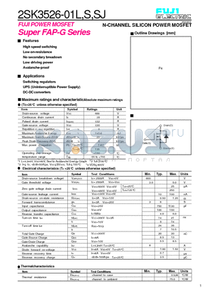 2SK3526-01S datasheet - N-CHANNEL SILICON POWER MOSFET