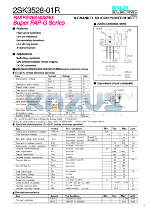 2SK3528-01R datasheet - N-CHANNEL SILICON POWER MOSFET