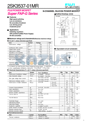 2SK3537-01MR datasheet - N-CHANNEL SILICON POWER MOSFET