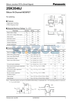 2SK3546J datasheet - Silicon N-Channel MOSFET