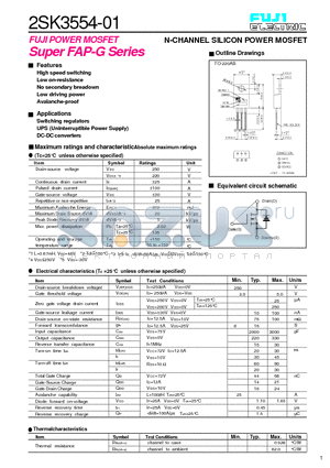 2SK3554 datasheet - N-CHANNEL SILICON POWER MOSFET