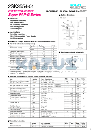 2SK3554-01 datasheet - N-CHANNEL SILICON POWER MOSFET