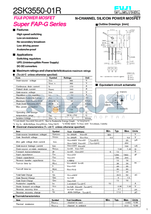 2SK3550-01R datasheet - N-CHANNEL SILICON POWER MOSFET