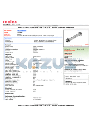 0923180808 datasheet - Picoflex PF-50 IDT-Board In Z-Style, 8 Circuits, 0.08m (3.15