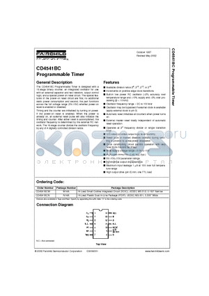 CD4541BCM datasheet - Programmable Timer