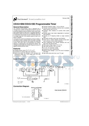 CD4541BM datasheet - Programmable Timer