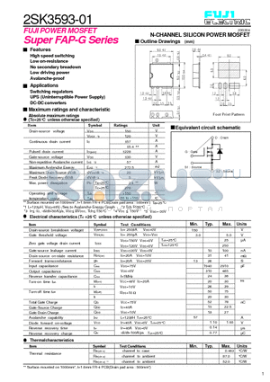 2SK3593-01 datasheet - N-CHANNEL SILICON POWER MOSFET