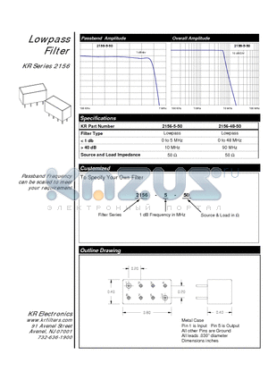 2156-48-50 datasheet - Lowpass Filter