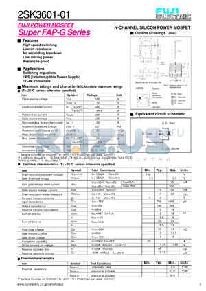 2SK3601-01 datasheet - N-CHANNEL SILICON POWER MOSFET