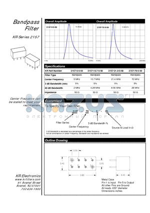 2157 datasheet - Bandpass Filter