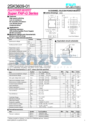 2SK3609-01 datasheet - N-CHANNEL SILICON POWER MOSFET