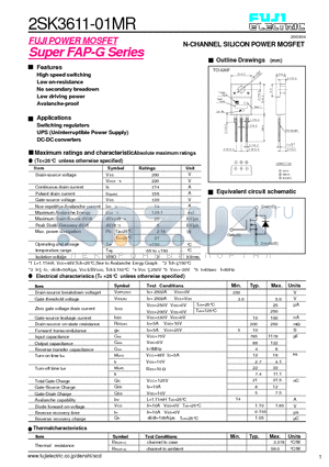 2SK3611-01MR_03 datasheet - N-CHANNEL SILICON POWER MOSFET