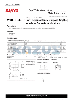 2SK3666_12 datasheet - Low-Frequency General-Purpose Amplifier, Impedance Converter Applications
