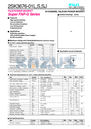 2SK3676-01L datasheet - N-CHANNEL SILICON POWER MOSFET