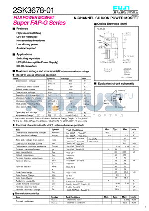 2SK3678-01_0306 datasheet - N-CHANNEL SILICON POWER MOSFET