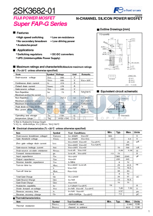 2SK3682-01 datasheet - N-CHANNEL SILICON POWER MOSFET