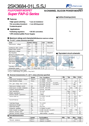 2SK3684-01SJ datasheet - N-CHANNEL SILICON POWER MOSFET