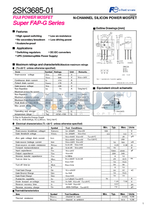 2SK3685-01 datasheet - N-CHANNEL SILICON POWER MOSFET