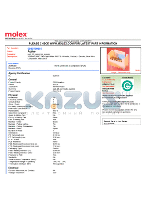 0930700601 datasheet - 2.50mm (.098