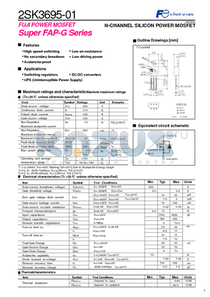 2SK3695-01 datasheet - N-CHANNEL SILICON POWER MOSFET