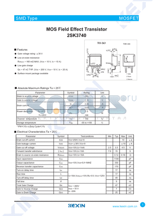 2SK3740 datasheet - MOS Field Effect Transistor