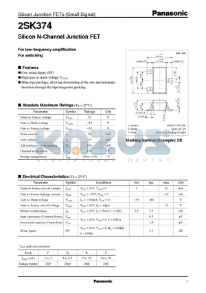 2SK374 datasheet - Silicon N-Channel Junction FET