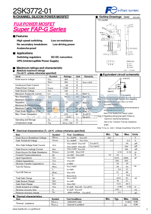 2SK3772-01 datasheet - N-CHANNEL SILICON POWER MOSFET
