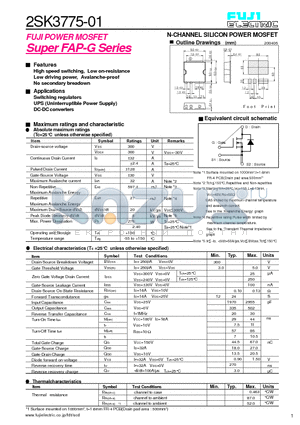 2SK3775-01 datasheet - N-CHANNEL SILICON POWER MOSFET