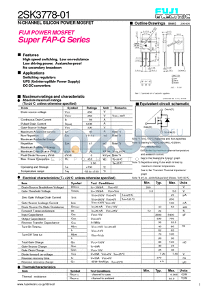 2SK3778-01 datasheet - N-CHANNEL SILICON POWER MOSFET