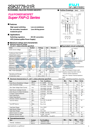 2SK3779-01R datasheet - N-CHANNEL SILICON POWER MOSFET