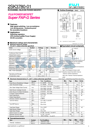 2SK3780-01 datasheet - N-CHANNEL SILICON POWER MOSFET