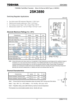 2SK3880_06 datasheet - Silicon N-Channel MOS Type Switching Regulator Applications