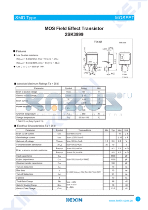 2SK3899 datasheet - MOS Field Effect Transistor