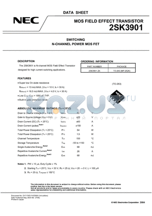 2SK3901 datasheet - SWITCHING N-CHANNEL POWER MOSFET